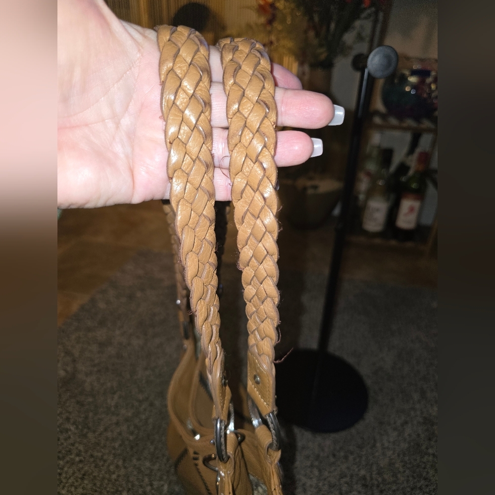 Brighton Tan Woven Handle Women's Large Shoulder Bag - Picture 5 of 12